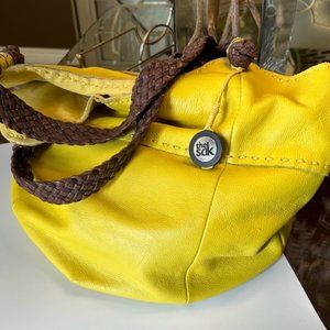 The Sak Bright Golden Yellow Leather Hobo Bag/Satchel